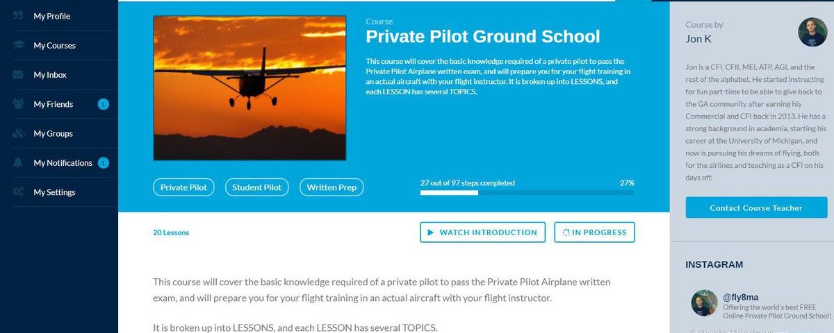 Get FREE Private Pilot Ground School!