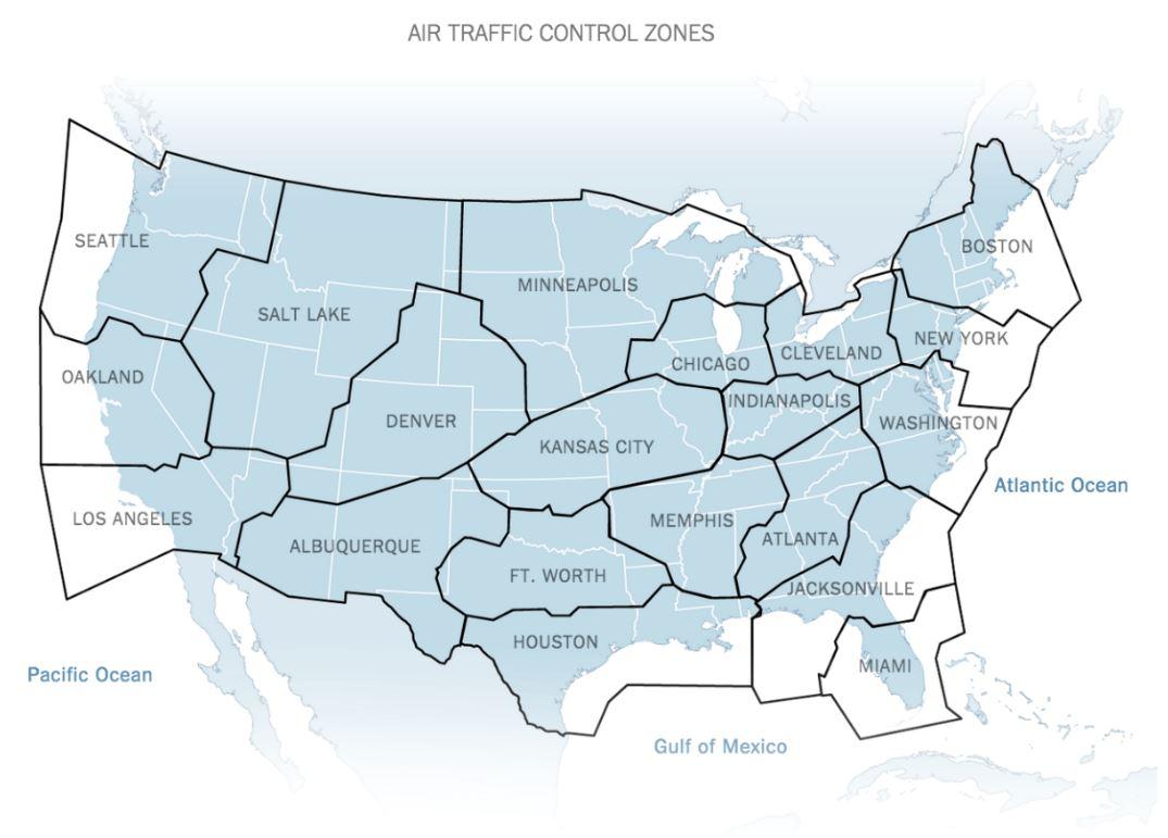 air route traffic control center map